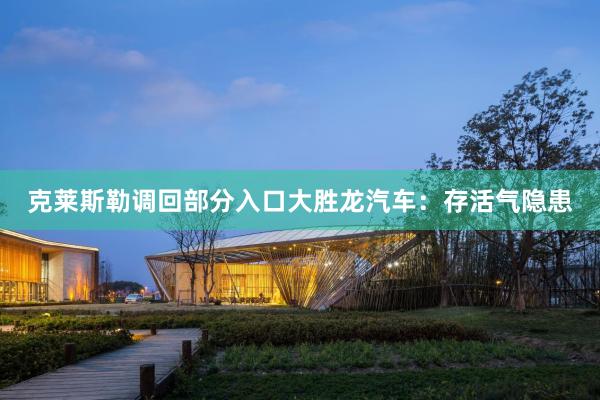 克莱斯勒调回部分入口大胜龙汽车：存活气隐患