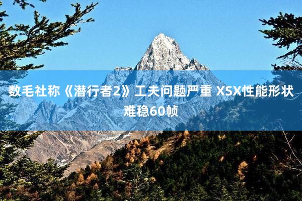 数毛社称《潜行者2》工夫问题严重 XSX性能形状难稳60帧
