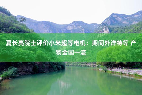 夏长亮院士评价小米超等电机：期间外洋特等 产物全国一流