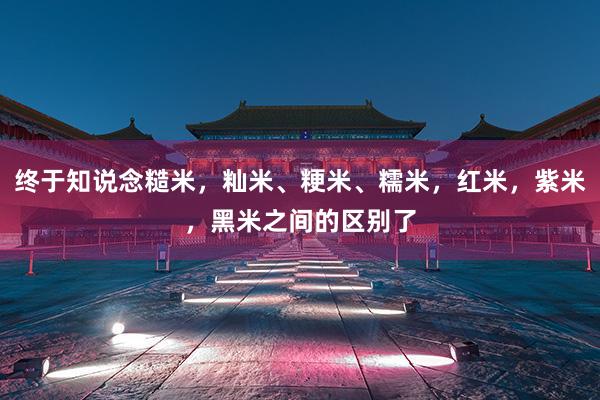 终于知说念糙米，籼米、粳米、糯米，红米，紫米，黑米之间的区别了